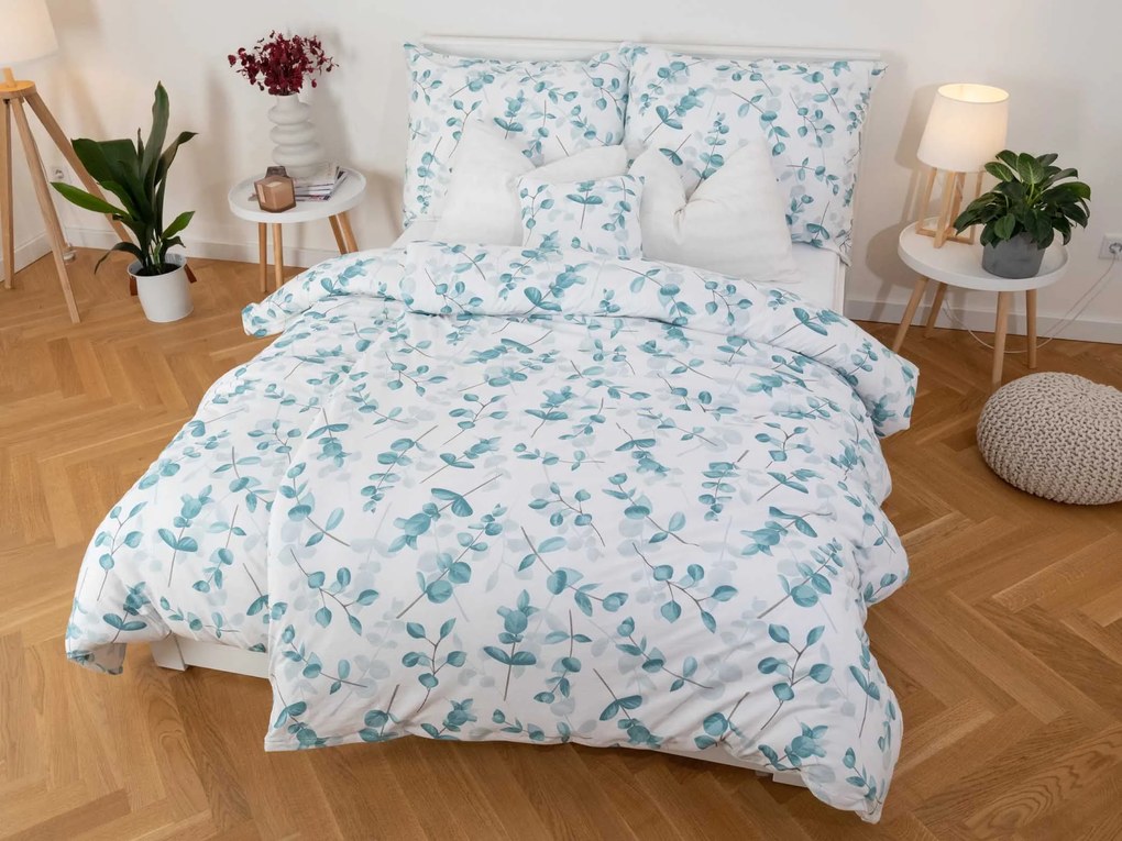 Predĺžené obliečky Mako jersey – Eukalyptus