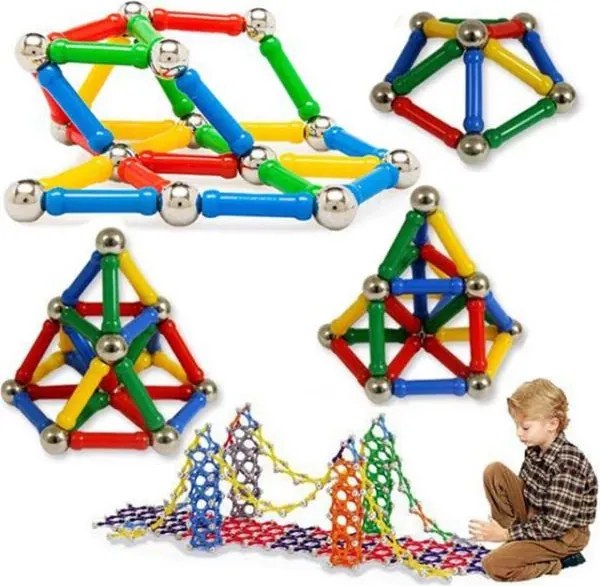 Zaparkorun Kreatívna magnetická stavebnica - súprava 157 dielov