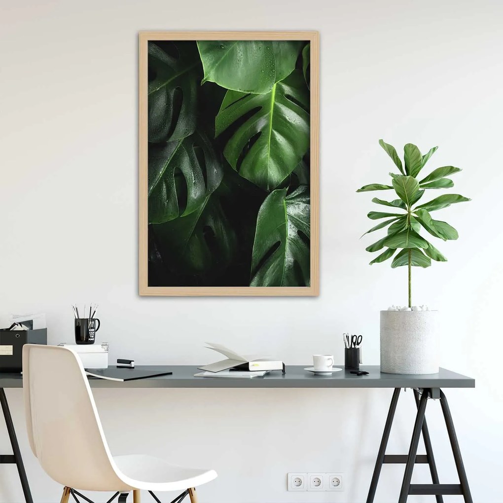 Gario Plagát Šťavnatá zelená Farba rámu: Čierna, Rozmery: 70 x 100 cm