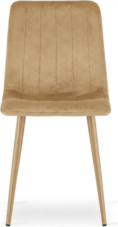Béžová zamatová stolička LAVA CAMEL BEIGE