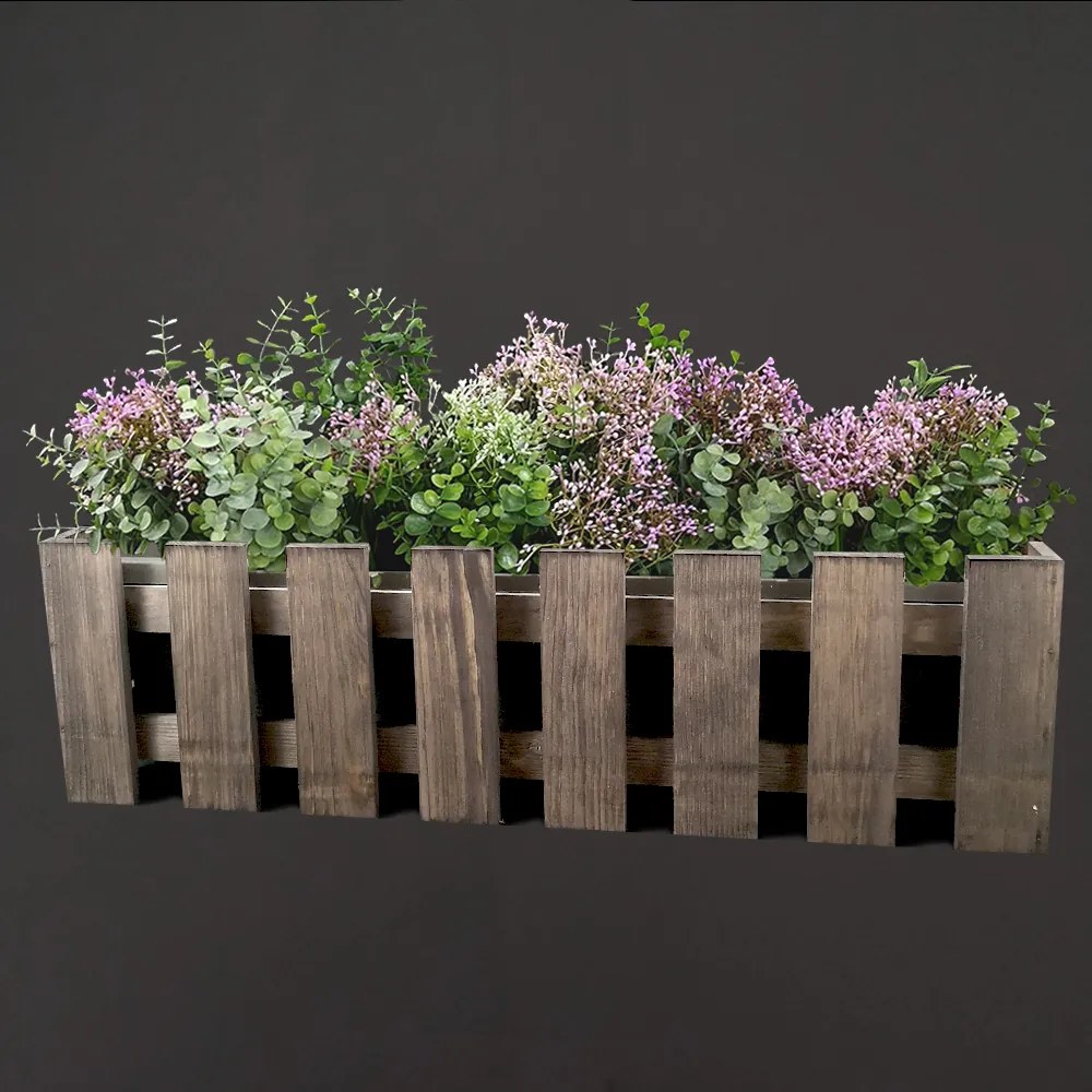 AMADEA Drevený obal na kvetináč tmavý, 62x21,5x18cm Český výrobok