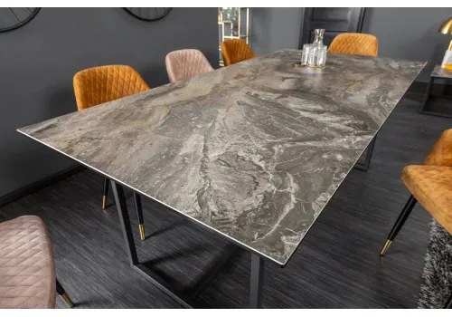 Jedálenský stôl 40668 200 x 100cm Marble Look Taupe Ceramik  - Komfort-nábytok