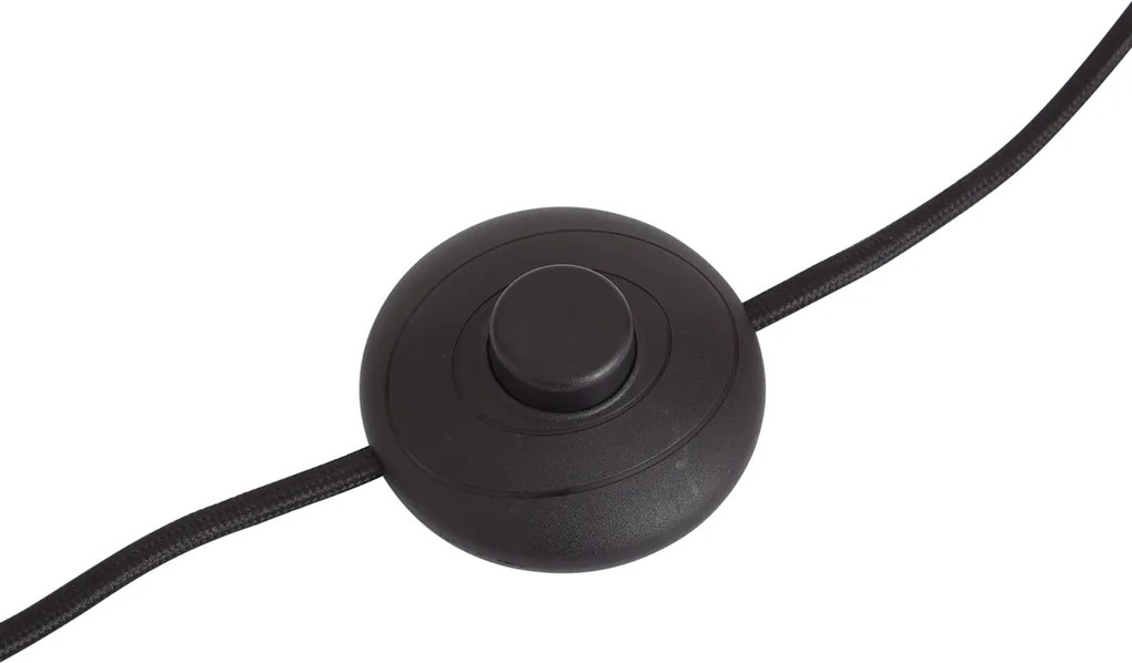 Retro stojaca lampa zelená s látkovým tienidlom 160cm - Captain