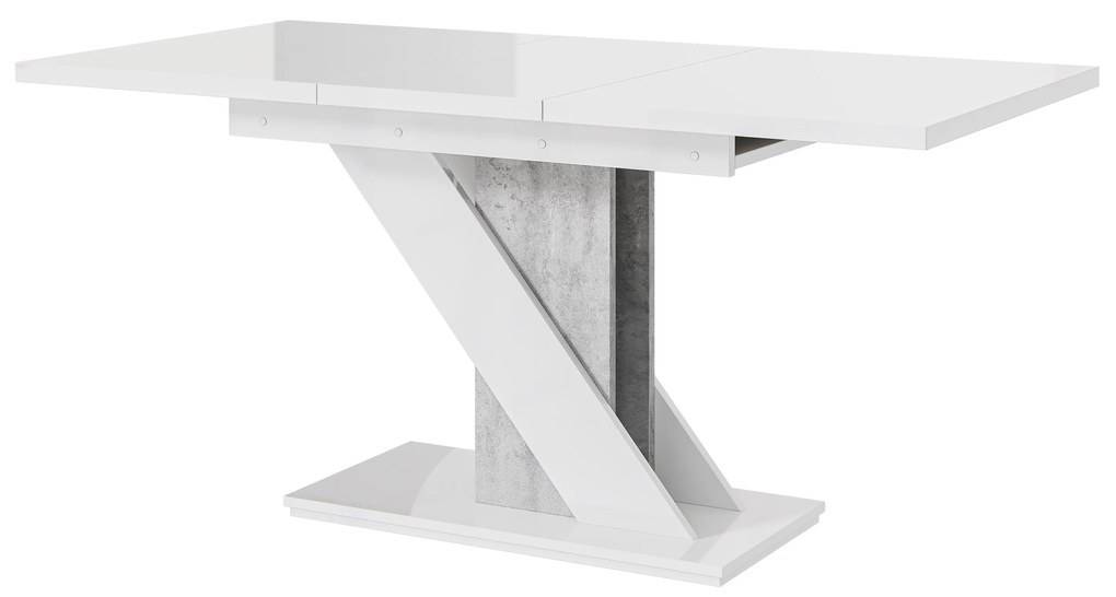 Jedálenský stôl Mevenis (lesk biely + kameň) (pre 4 až 6 osôb). Vlastná spoľahlivá doprava až k Vám domov. 1055217