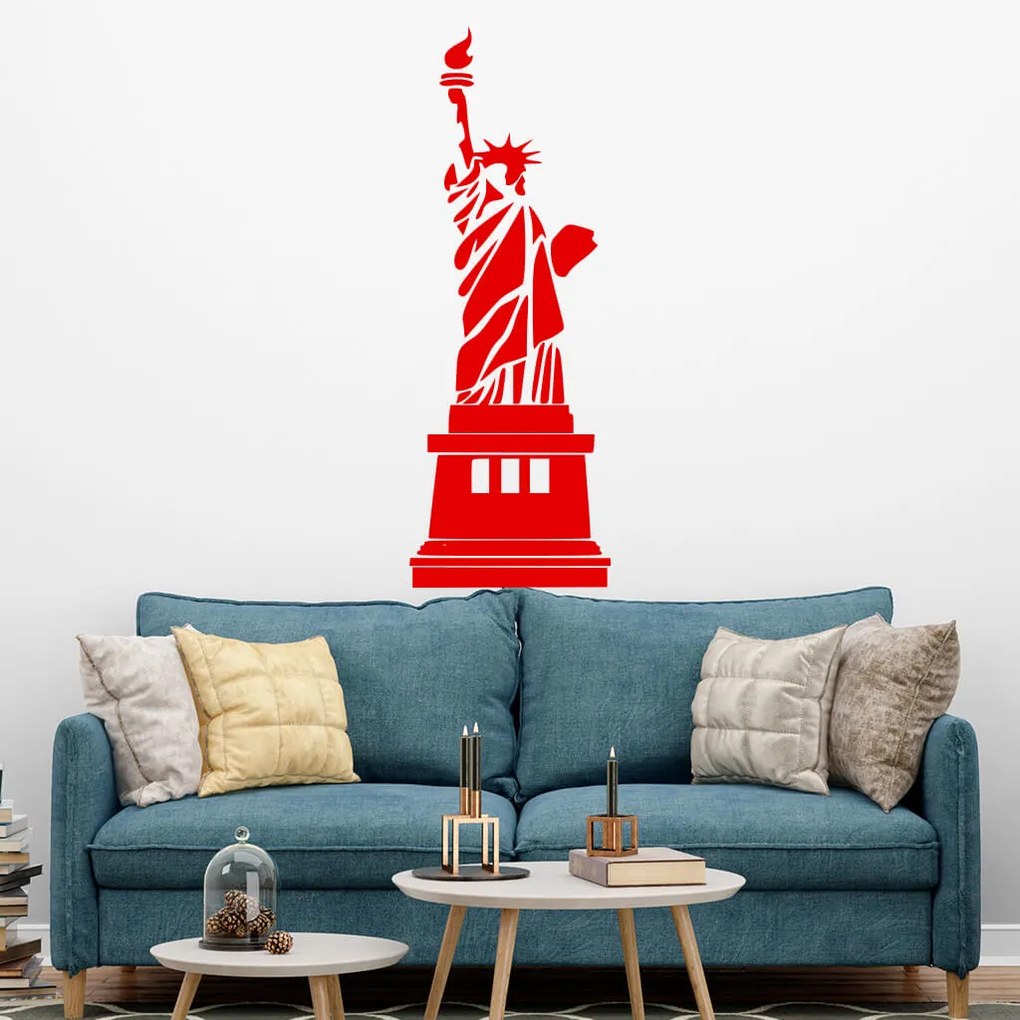 Veselá Stena Samolepka Socha slobody Farba: oranžová, Veľkosť: 80 x 30 cm