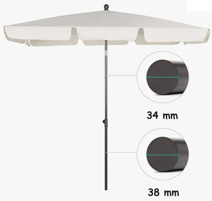 Záhradný slnečník 125x200 cm svetlo sivý