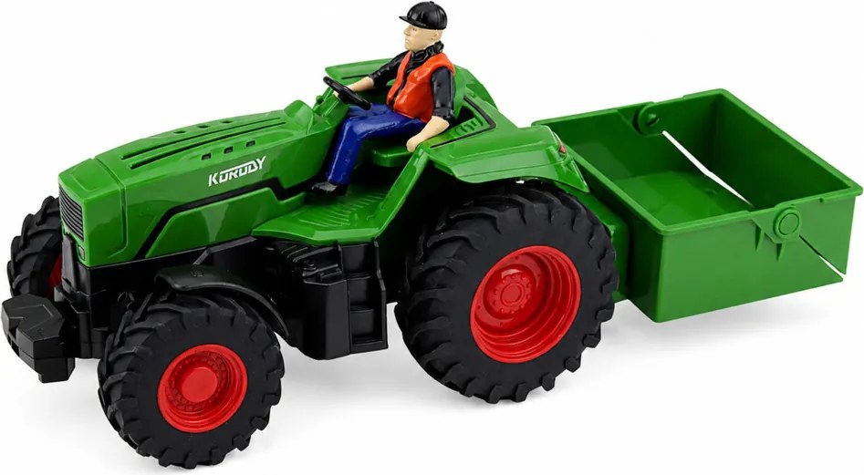 LEAN Toys Poľnohospodársky traktor s diaľkovým ovládaním RC so skriňovým prívesom Rolnik v mierke 1:24