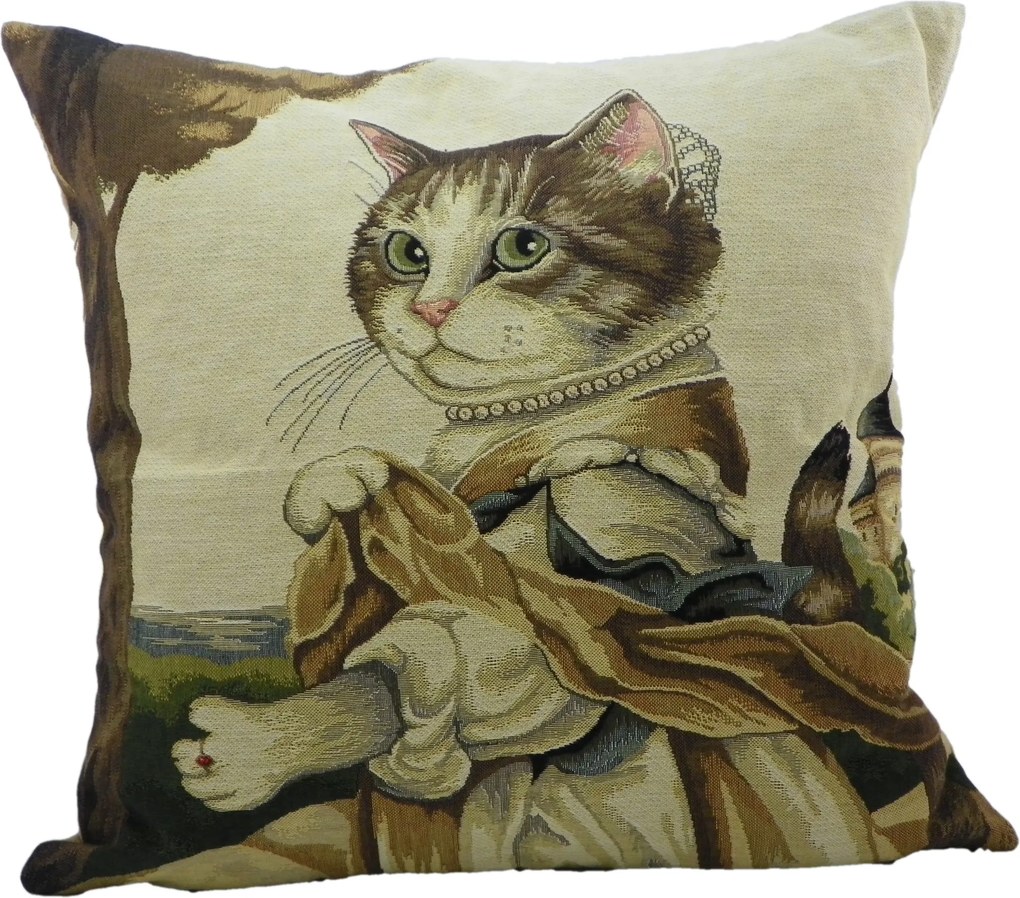 Gobelínový vankúš Mačka grófka - 45*15*45 cm