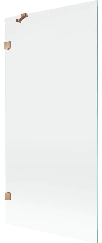 Mexen, Mexen Lunar 1-krídlová vaňová zástena 90 x 150 cm, transparentná, brúsená meď - 897-090-000-65-00