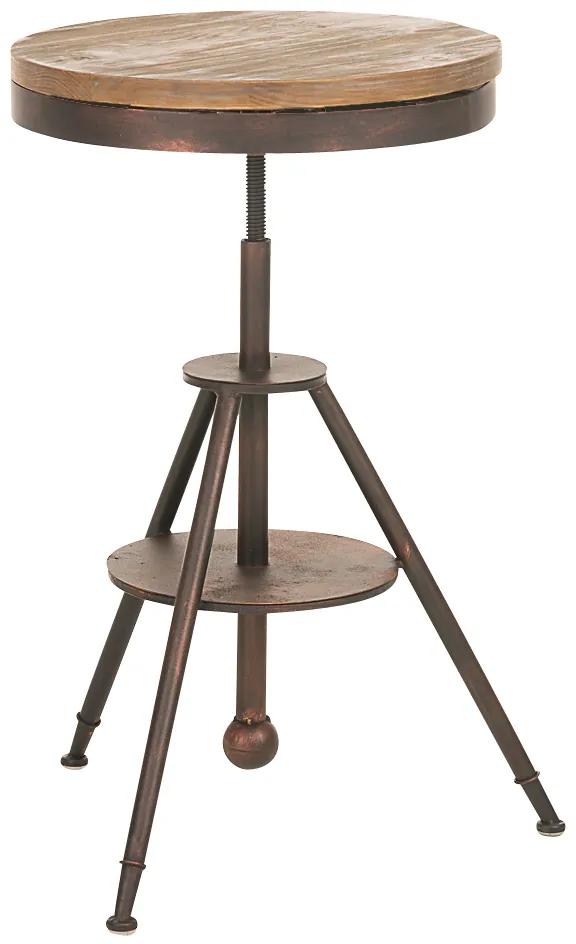 Kovový barový stôl Mok industriálny štýl ~ v70-92 x Ø50 cm - Bronzová