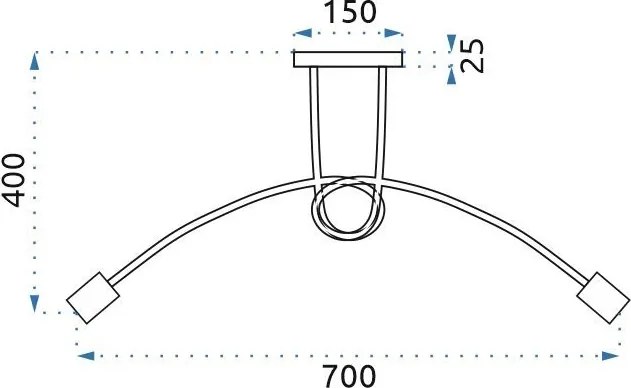 Toolight Paradise, 5-ramenné stropné svietidlo 5xE27, 392252, čierna matná, OSW-04012
