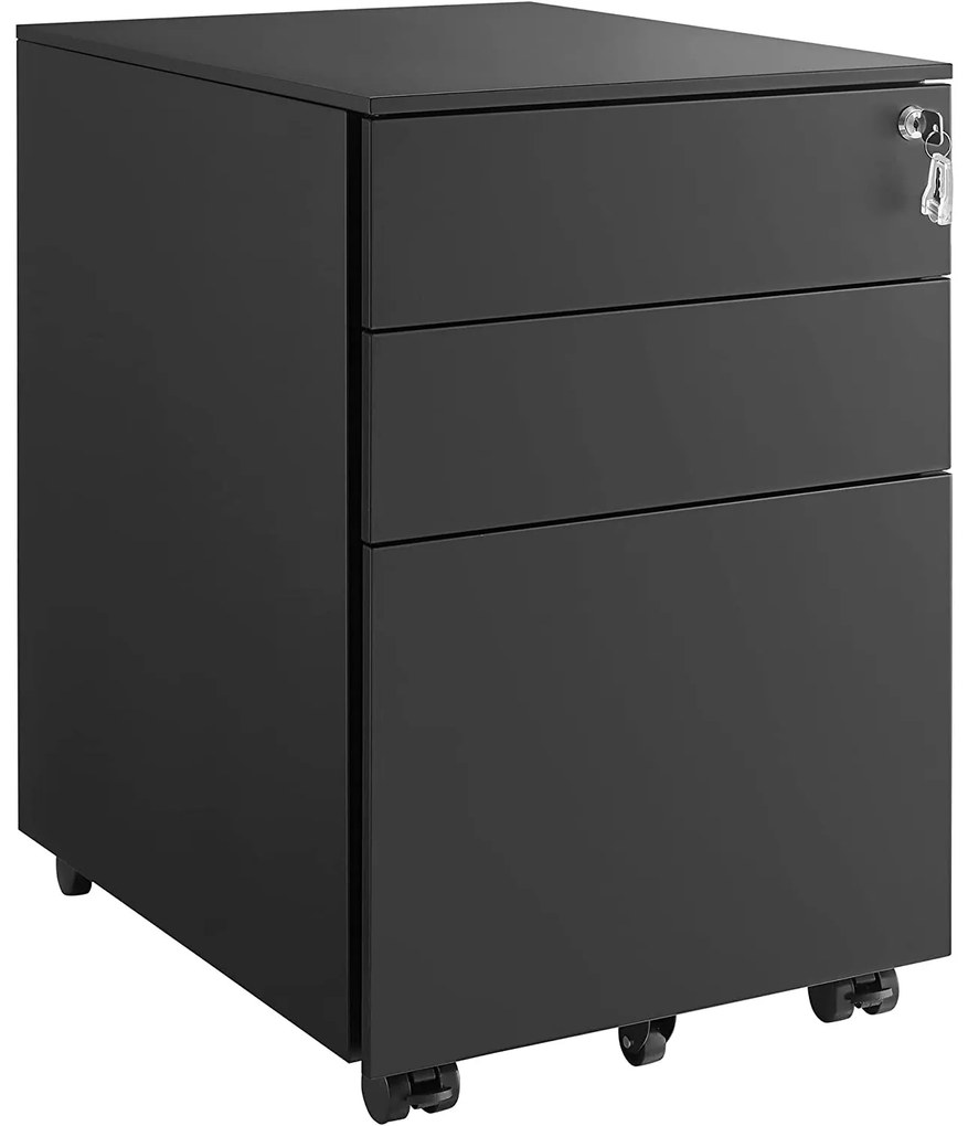 Oceľová skrinka, kartotéka, čierna