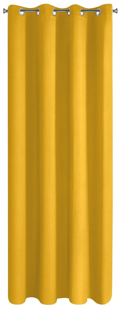 ZATEMŇOVACÍ ZÁVES NA KRÚŽKOCH BLACKOUT 135X250 CM HORČICOVÁ