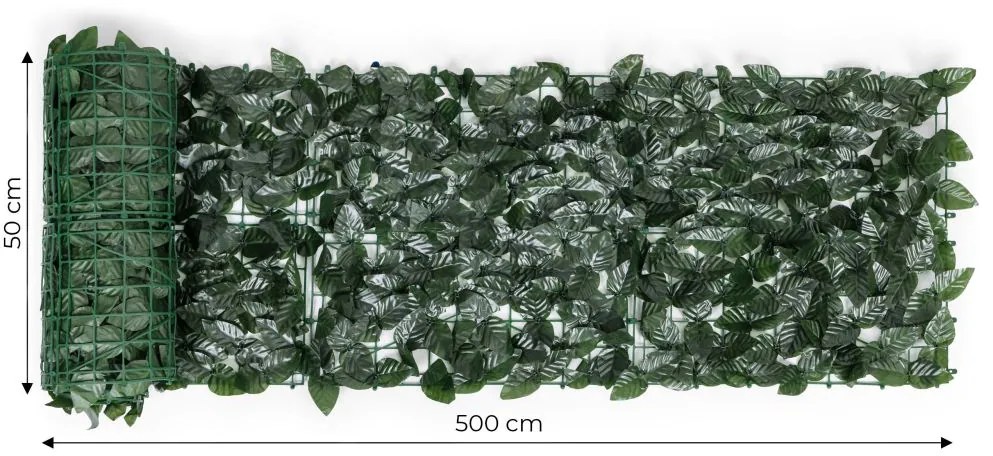 Umelý živý plot 500x50 cm - brečtanovo zelená