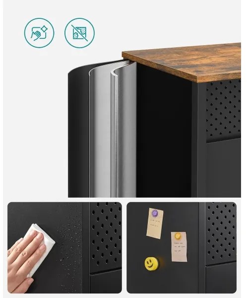 Komoda FIRA čierna/hnedá