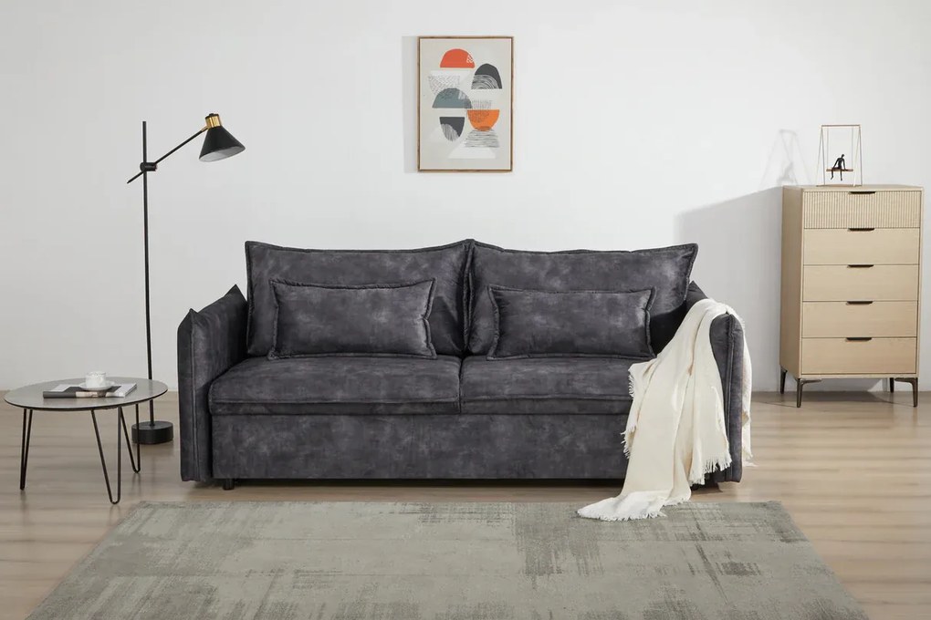 Rozkladacia pohovka APARTMENT 215 cm velvet sivá