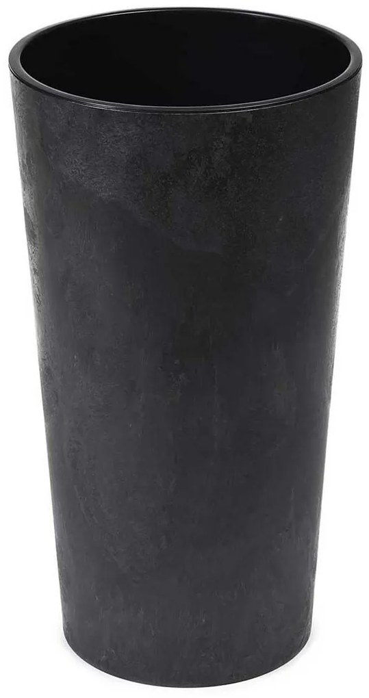 PLASTOVÝ KVETINÁČ URBANIKA 46X25 CM IMITÁCIA BETÓNU ČIERNA