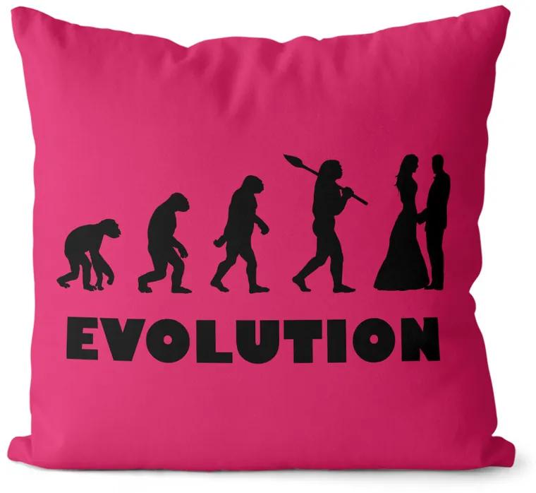 Vankúš Evolution – Svadba (Velikost polštáře: 55 x 55 cm)