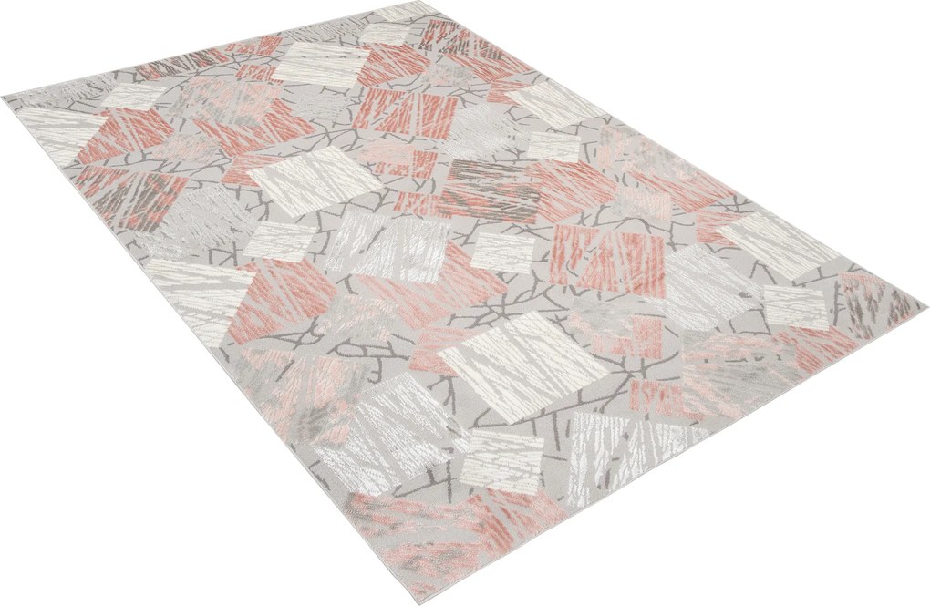 TA Koberec E464A SVETLO SIVÁ/TMAVORUŽOVÁ ASTHANE