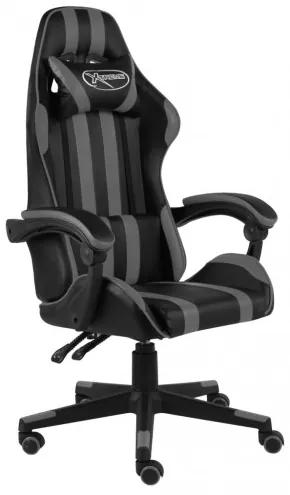 vidaXL Herná stolička čierna a sivá umelá koža-