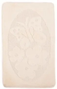 Kúpeľňový koberček MONO 1125 krémový 1613 1PC Motýľ