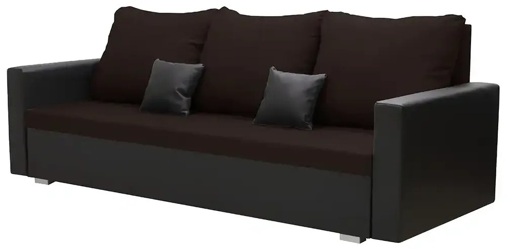 Pohovka 3-miestna s funkciou spania EKO Tmavohnedá/čierna