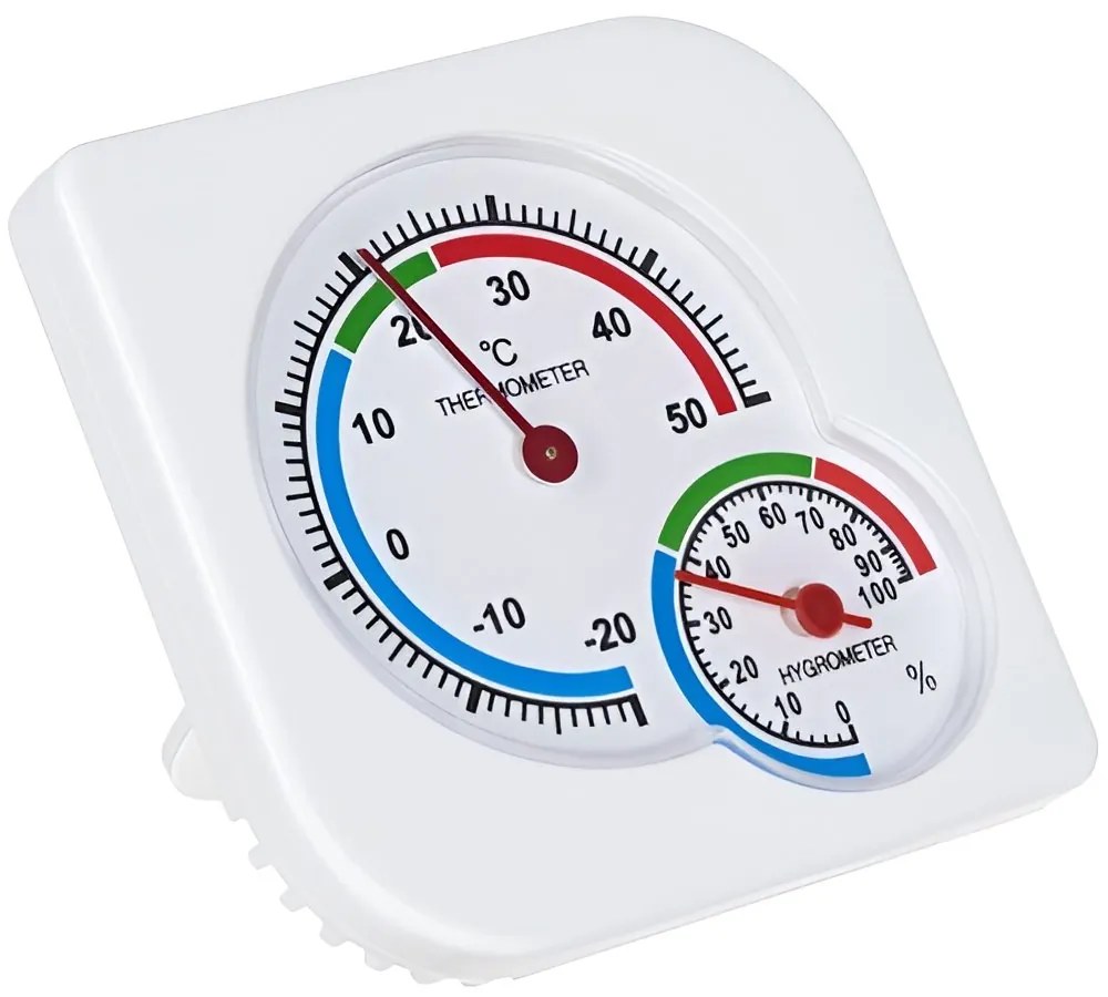 Ruhhy 132 Analógový teplomer s vlhkomerom biely