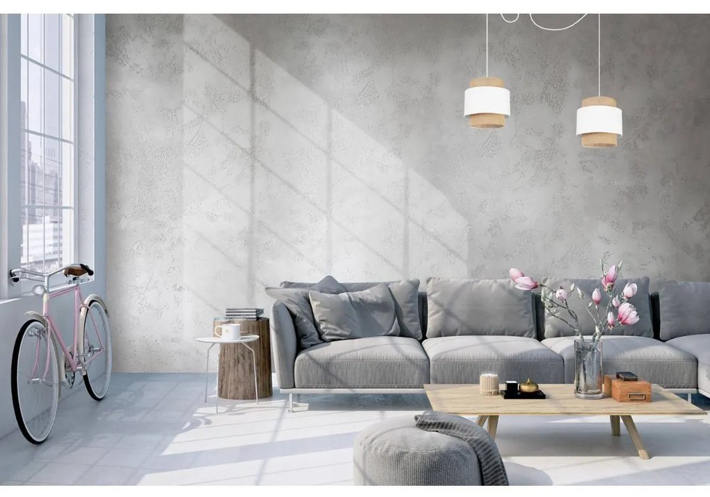 Závesné svietidlo Boho Spider, 2x jutové/biele textilné tienidlo