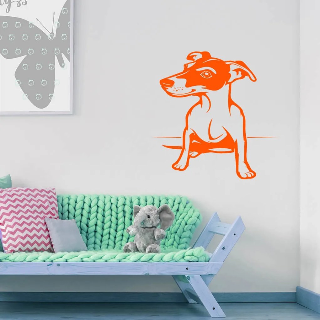 Veselá Stena Samolepka Pes Jack Russell Terrier Farba: fialová, Veľkosť: 40 x 30 cm