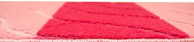 Kúpeľňový koberček FIORI ružový, pruhy / vlny