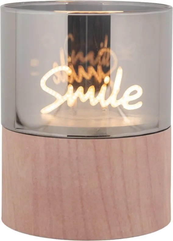 Hnedá sviečka Smile Led Candle - Ø 8*10 cm / 3*AAA