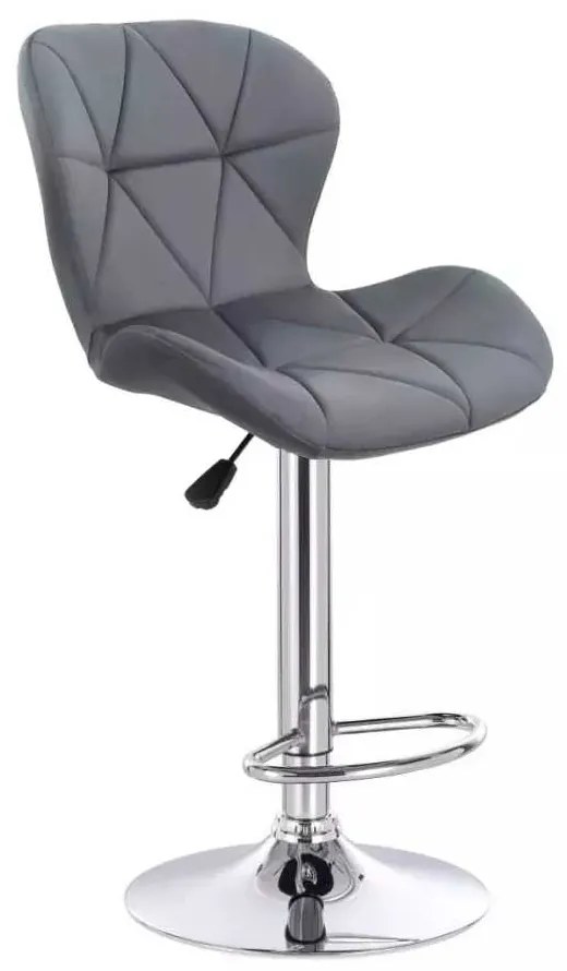 LuxuryForm DESIGN Barová stolička LIVIO VELUR na striebornom tanieri - tmavo šedá