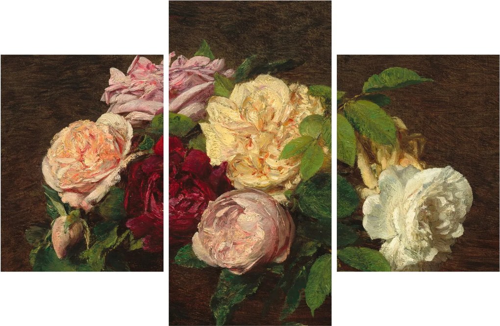 Obraz - Henri Fantin-Latour, Roses de Nice on a Table, reprodukcia (90x60 cm)