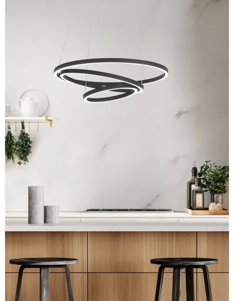 Eglo 900479 - LED Stmievateľný luster na lanku LOBINERO-Z LED/43,2W/230V čierna