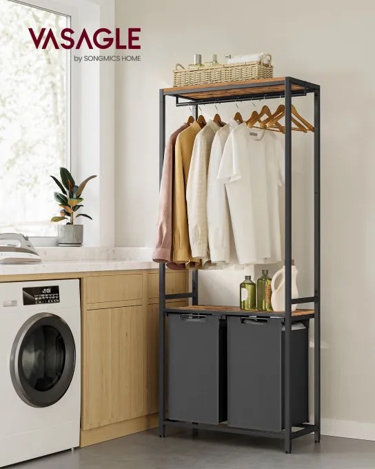 Kôš na bielizeň s tyčou na oblečenie BLH231B02