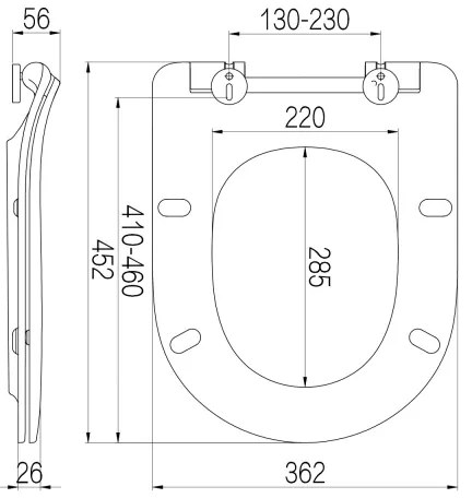 Sapho - Záchodová doska SoftClose EDITA biela