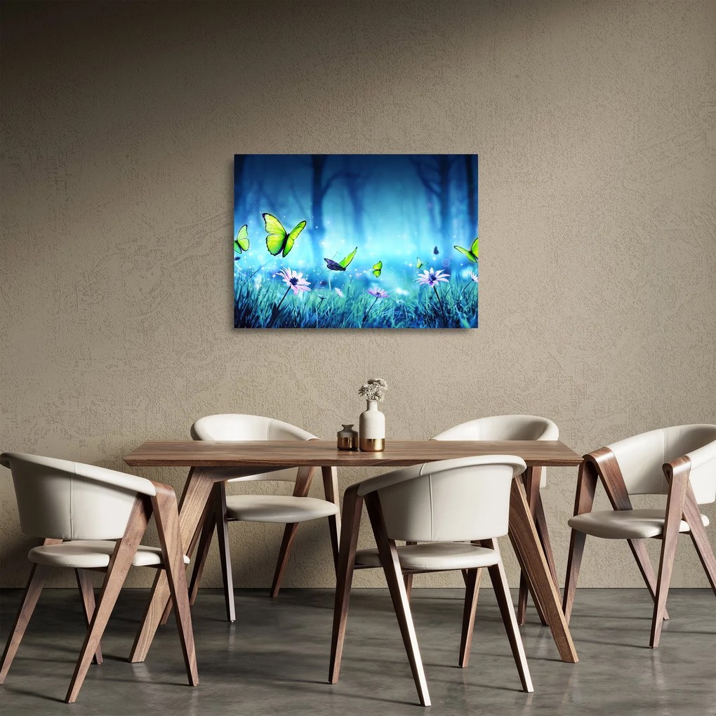 Sklenený obraz - Mystická lesná čistina (70x50 cm)
