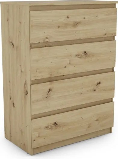 Komoda so 4 zásuvkami Carlos, dub artisan, 75 cm