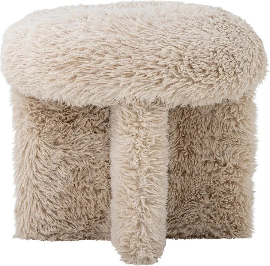 Béžový taburet z umelej kožušiny Frikka – Bloomingville