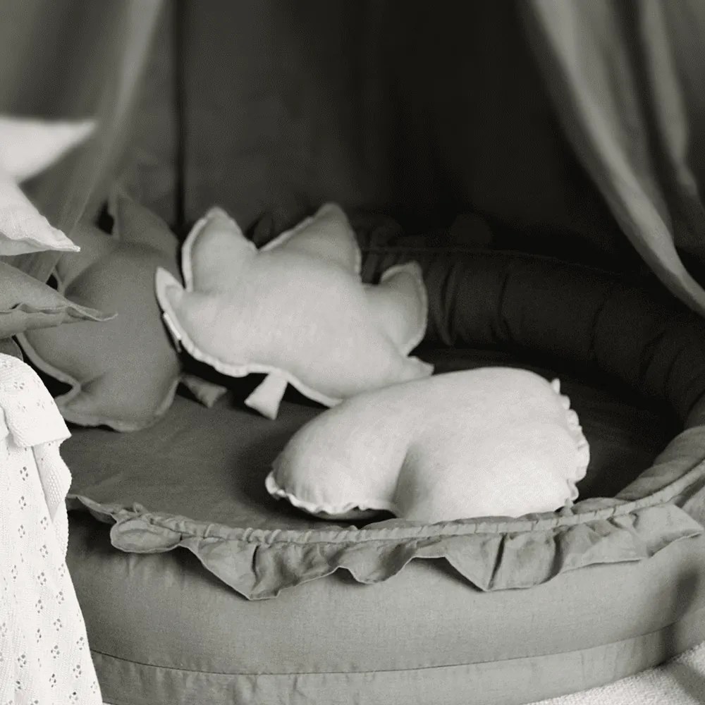 Ľanový vankúš javorový list olivová 43x43 cm