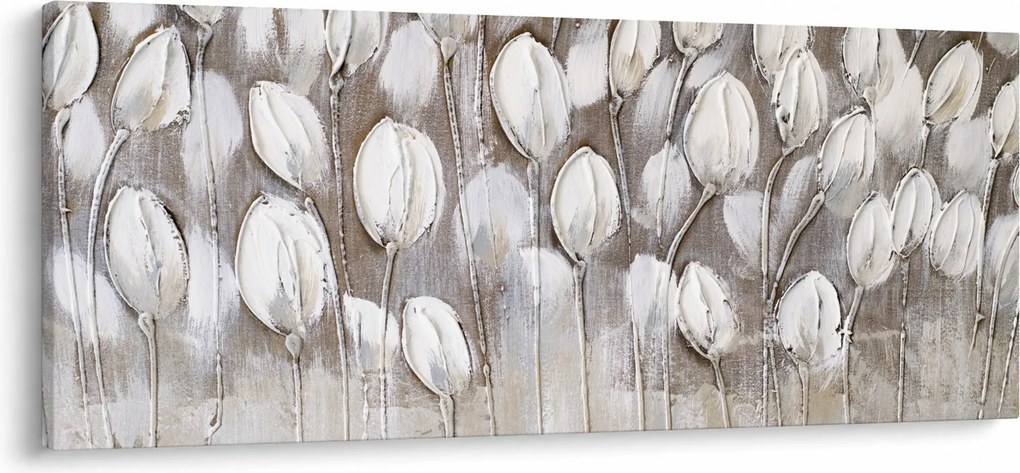 Obraz - Štruktúrované tulipány (120x50 cm)