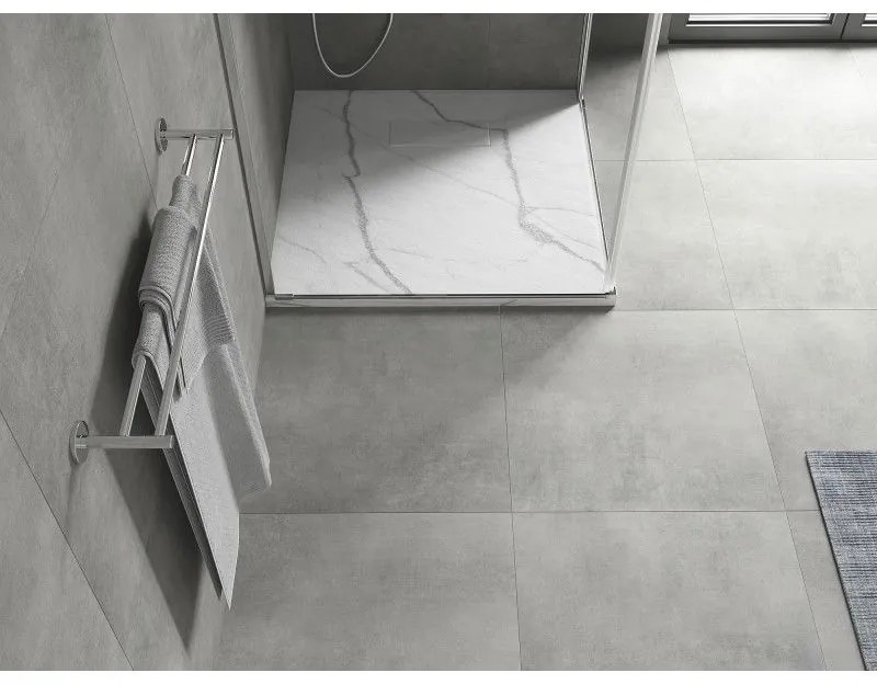 Mexen Hugo, štvorcová sprchová vanička SMC 90 x 90 cm, biely kameň, 42759090