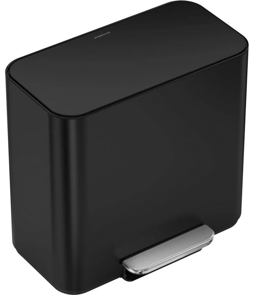 Simplehuman Mini pedálový odpadkový kôš na triedený odpad 15 l, čierna mat