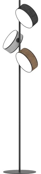 Stojacia lampa DRUMZ 3xE14/10W/230V čierna/hnedá/šedá