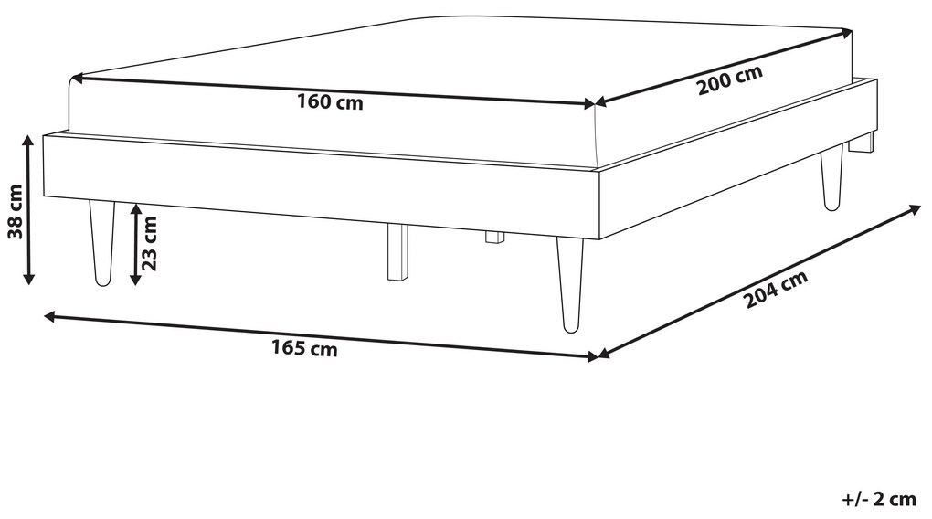 Drevená posteľ s LED 160 x 200 cm svetlé drevo TOUCY Beliani