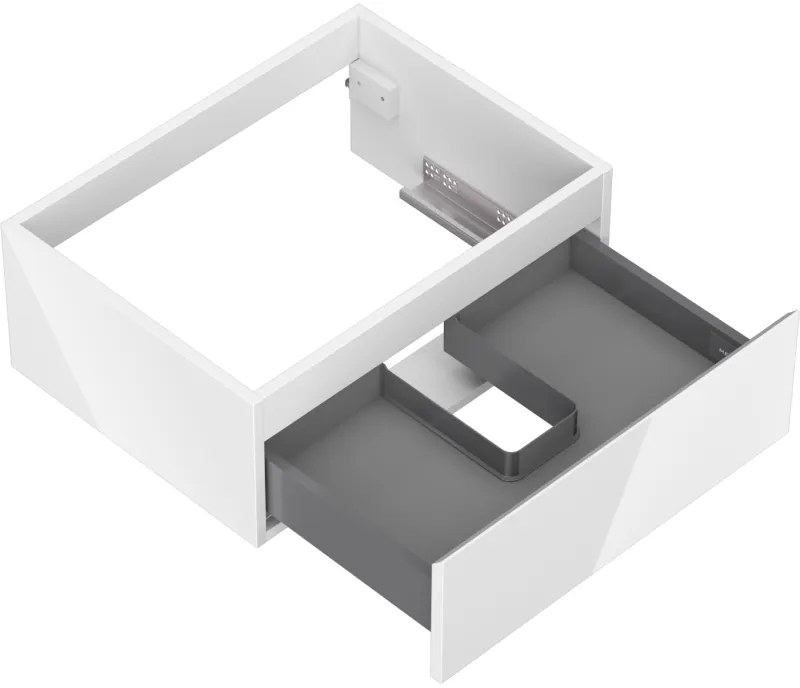 Mexen Orio, kúpeľňová skrinka 60 cm, 1 zásuvka, biela lesklá, 91A10-06023-1-BF00
