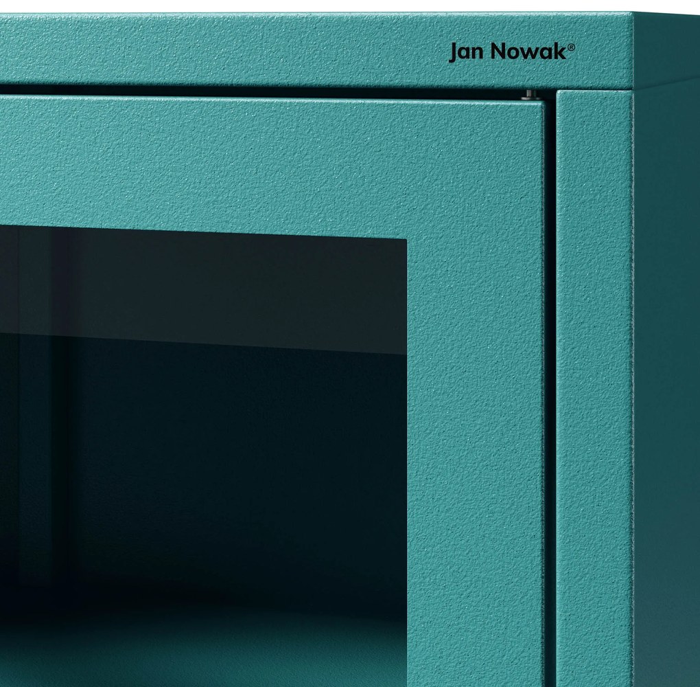 Vitrína ANGELO, 800 x 1850 x 450 mm, Modern: morská modrá