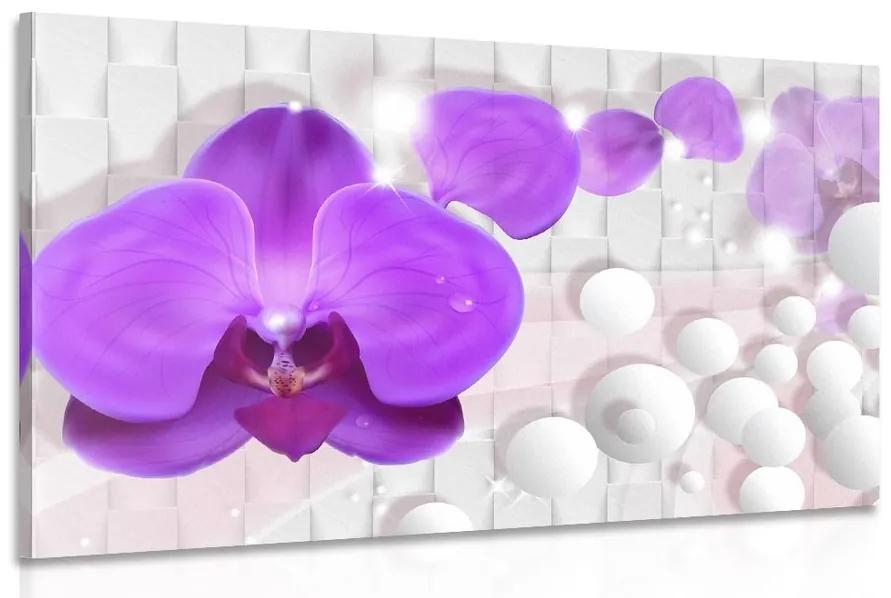 Obraz orchidea na abstraktnom pozadí - 90x60