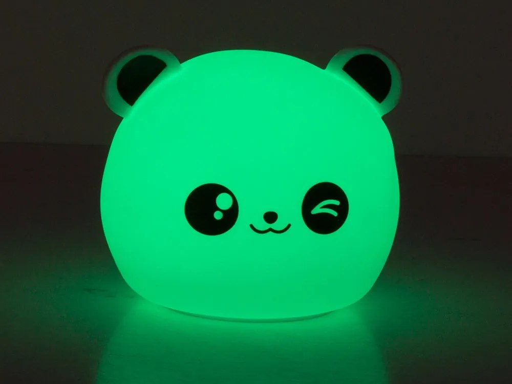 Verk 24079 Nočná RGB lampička dotyková panda USB 1200mAh s diaľkovým ovládaním