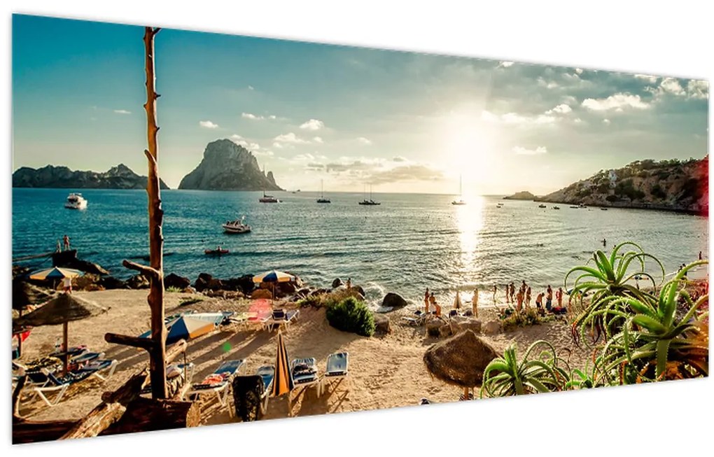 Obraz - Pláž s ľuďmi (120x50 cm)